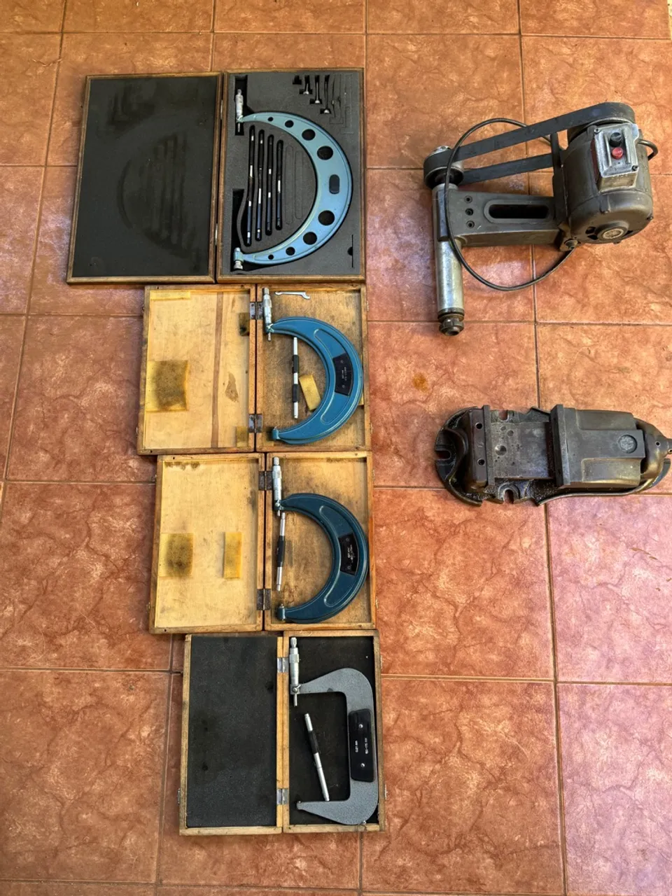 Ferramentas de Medição Profissional - Micrômetros, Motor, Acessórios e Fresa