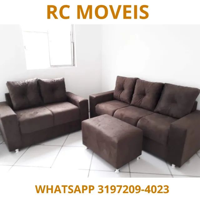 Sofá Canadá 2 e 3 Lugares + Puff - Conforto, Estilo e Qualidade