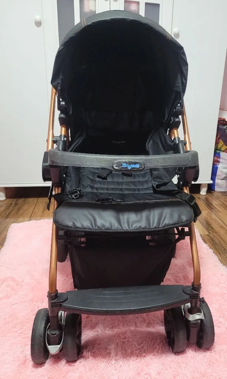 Carrinho de Bebê com Bebê Conforto Rio K Preto Cobre - Burigotto - Foto 2