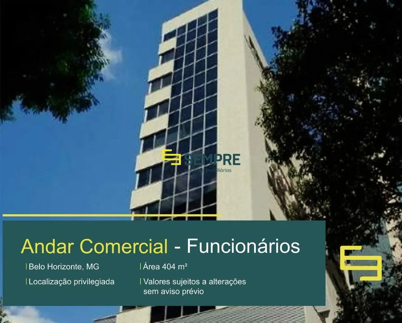 Venda de andar comercial no Funcionários em BH com vaga