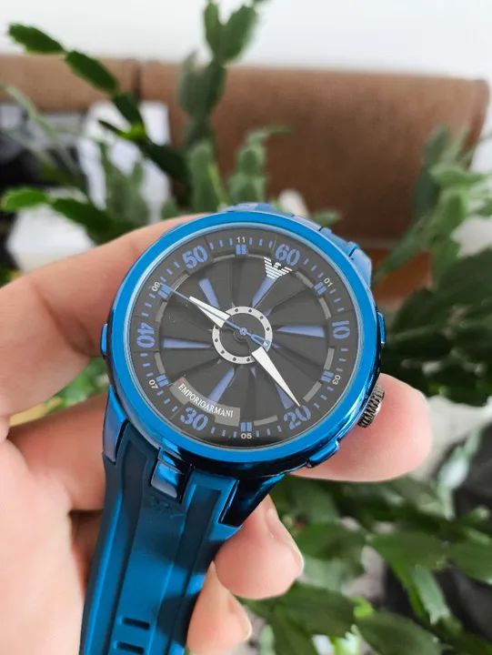 Relógio marca famosa Masculino Verde e azul  - Foto 5