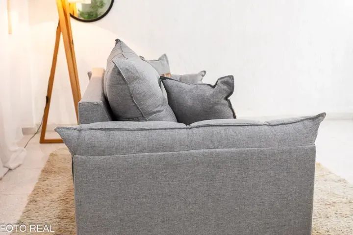 Sofá 3 lugares Creta Linho Cinza 2.00 m -  Entrega Rápida - Foto 2