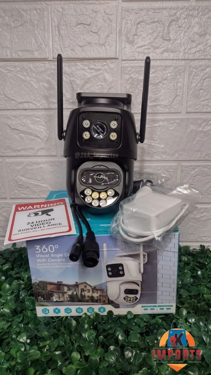 Câmera De Segurança 2 em 1 wi-fi 4MP externa A Prova D'água full hd icsee gira 360 speed d - Foto 4