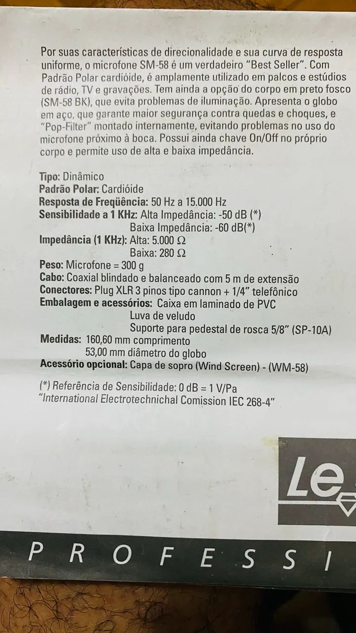 Microfone Le Son SM 58 P-4 Dinâmico Cardioide cor prata - Foto 4