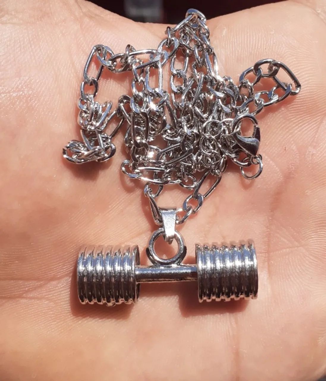 Colar De Moeda Antiga - Halter de Academia Dourado E Prata - Foto 3
