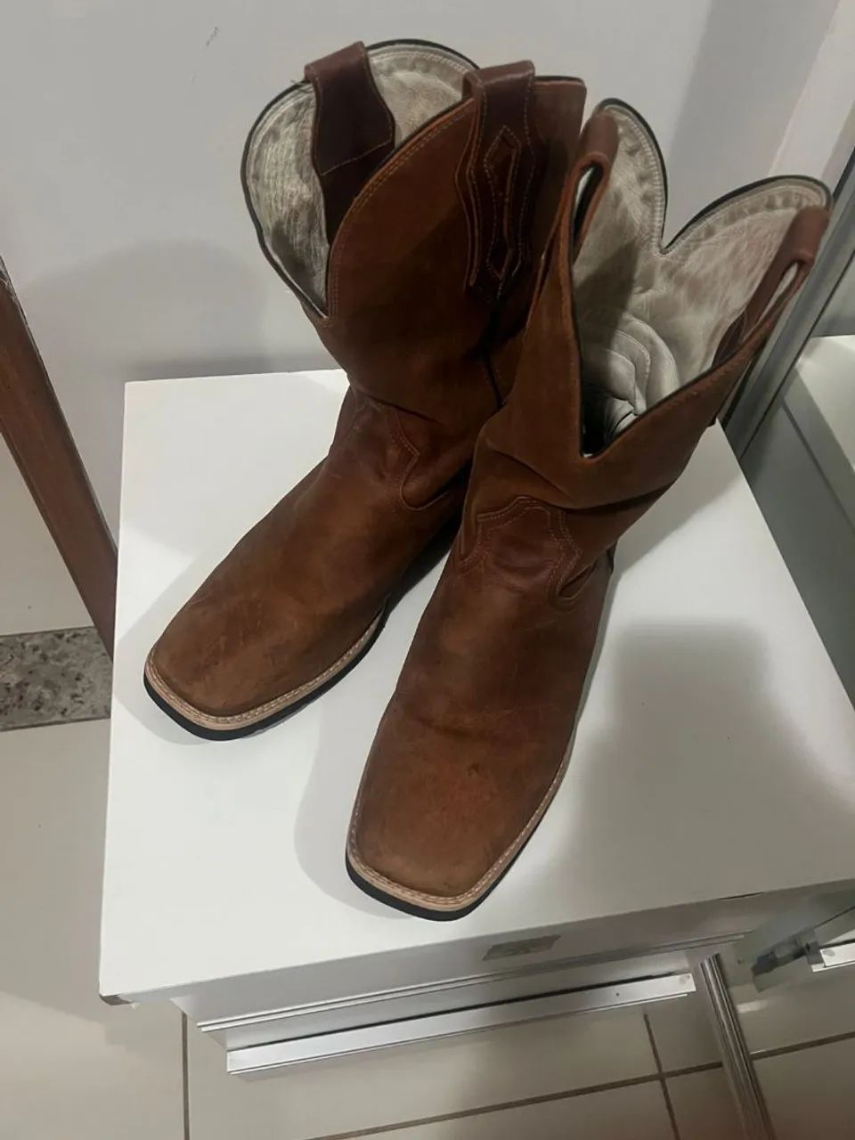 Bota cano alto masculina couro  - Foto 2