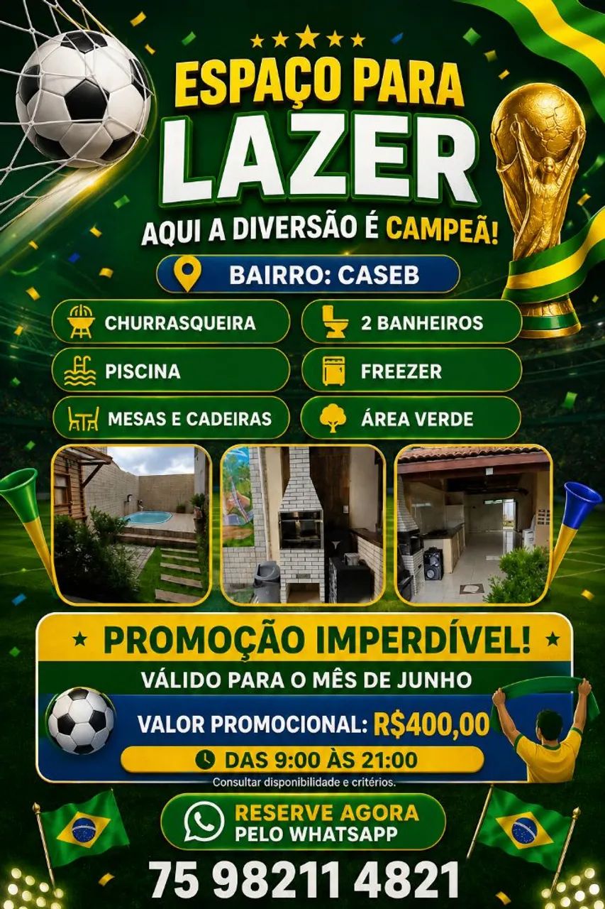 Espaço para eventos e confraternização para alugar 