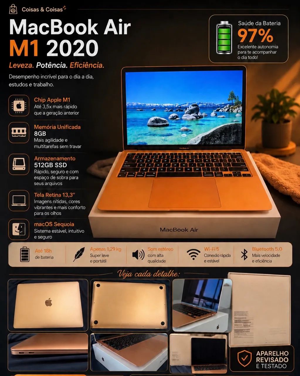 MacBook Air M1 2020 512gb Rose - Notebooks - Pedrinhas, Porto