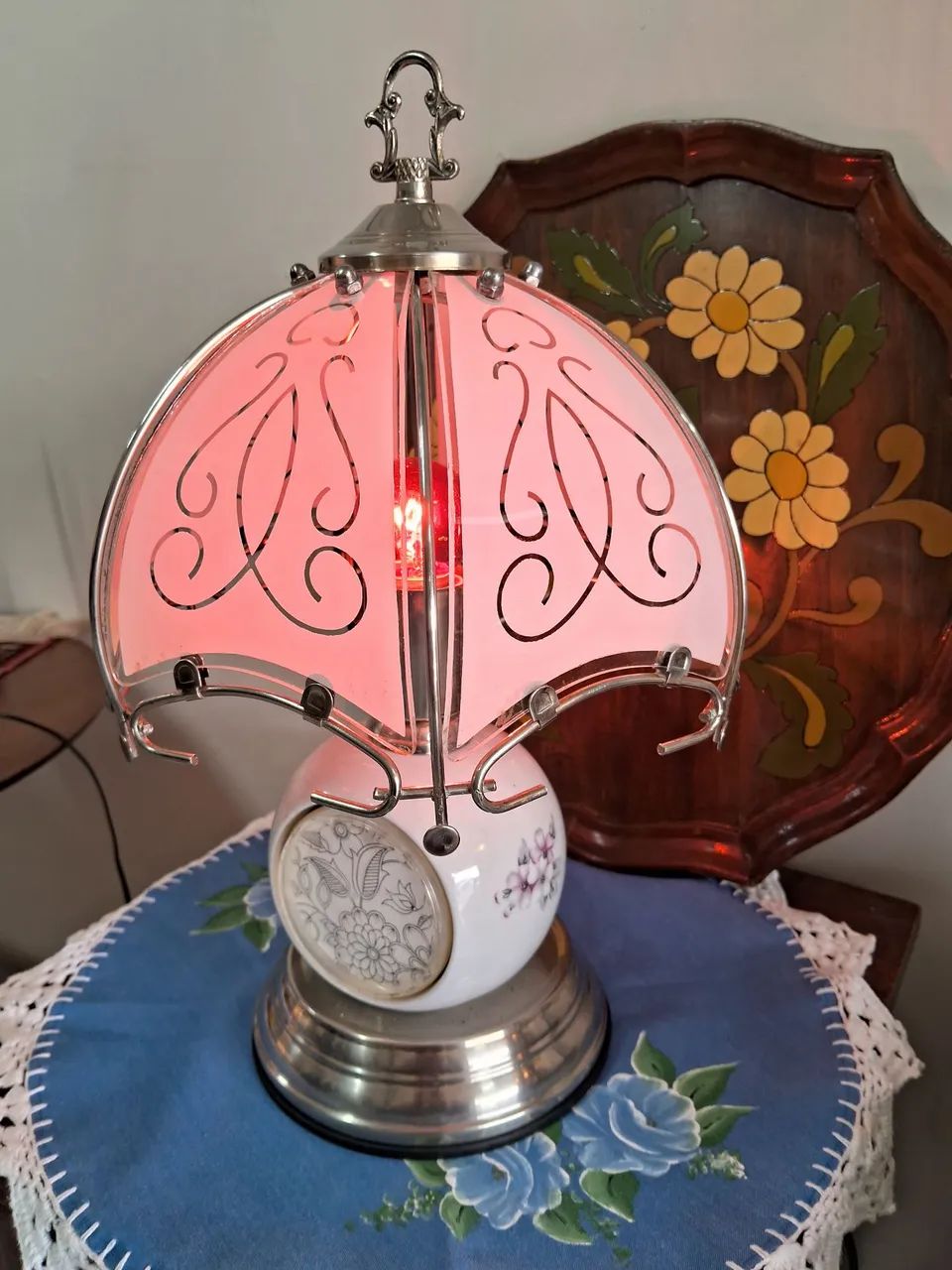 Abajur Vintage de 3 Toques,  Funcionando Perfeitamente - Foto 4