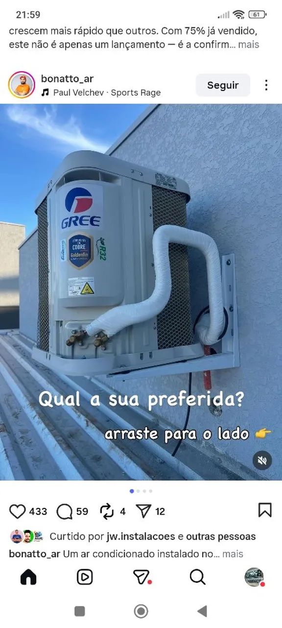 Instalação e manutenção de ar condicionado 