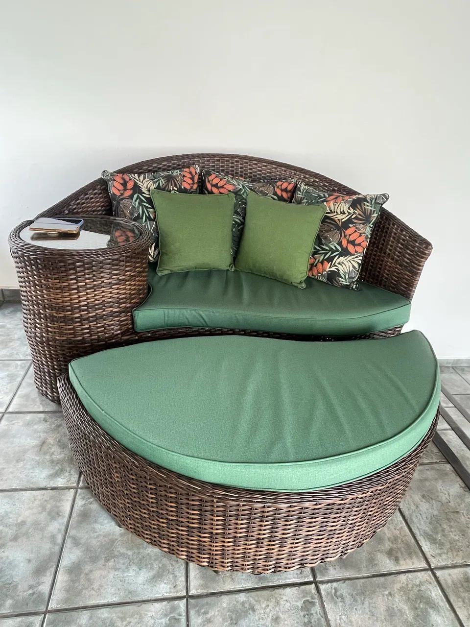 Chaise meia lua com puff para area externa - Foto 2