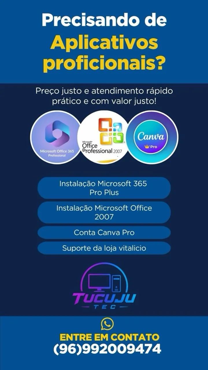 Instalação de aplicativos e softwares