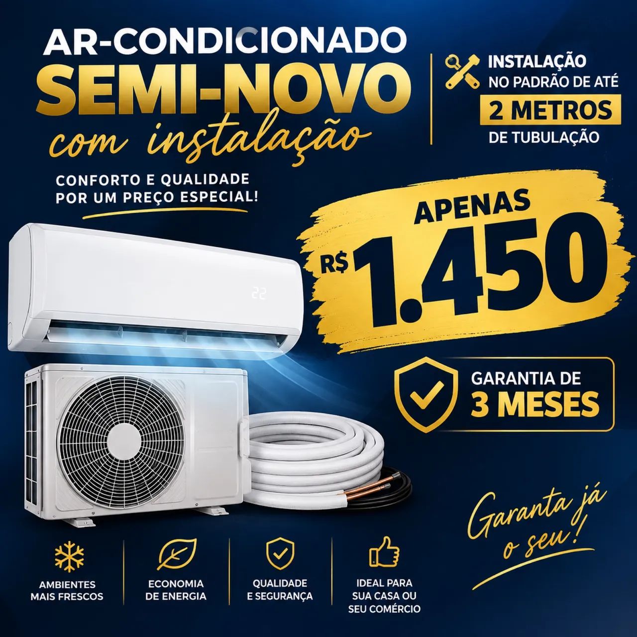 Ar condicionado + instalação 