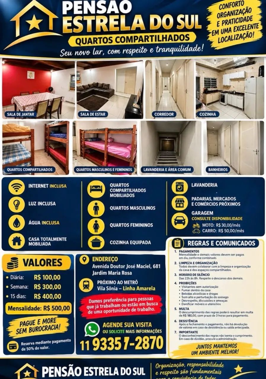 Quartos compartilhados 