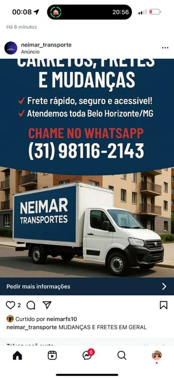 Serviço de mudança e frete *