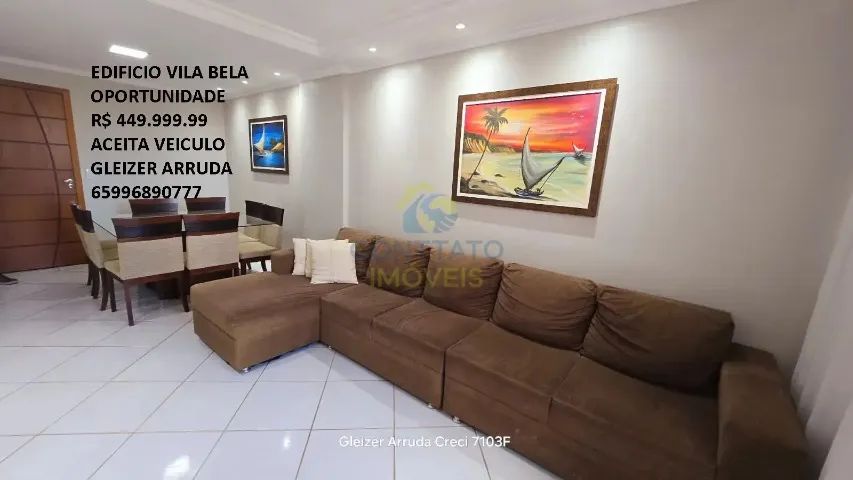 EDIFICIO VILA BELA CENTRO DE CUIABA AV DO CPA 3 QUARTOS COM PLANEJADOS E AR CONDICIONADO  - Foto 3