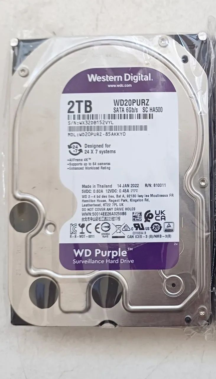 Hd wd 2TB Purple cftv dvr nvr cpu  - Foto 2