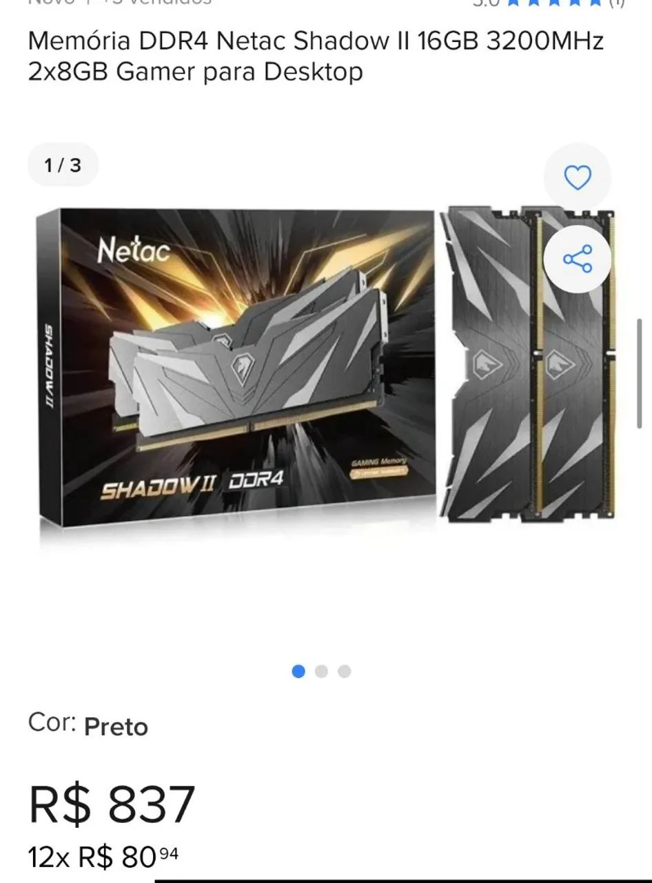 Shadown II DDR4 16GB Black