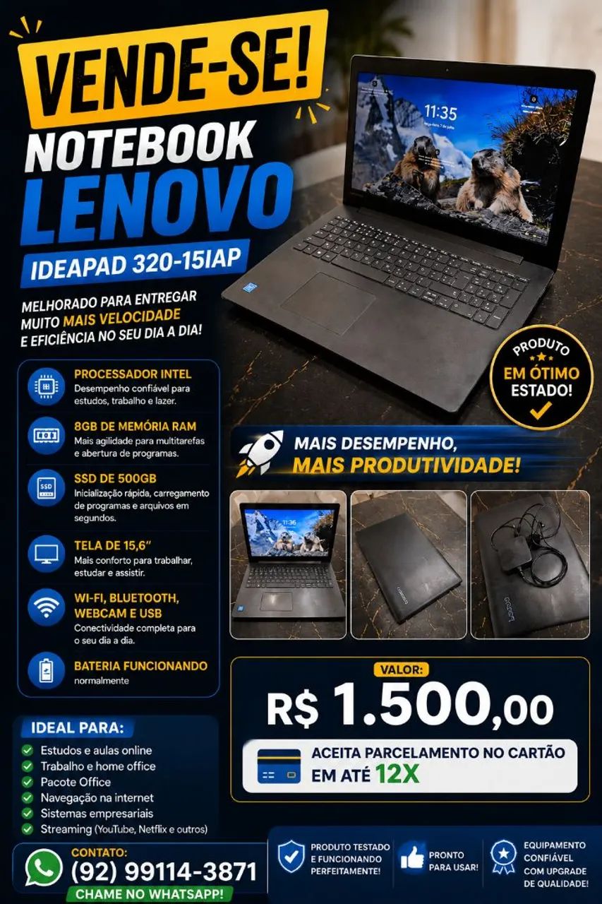 Vende-se Notebook Lenovo 