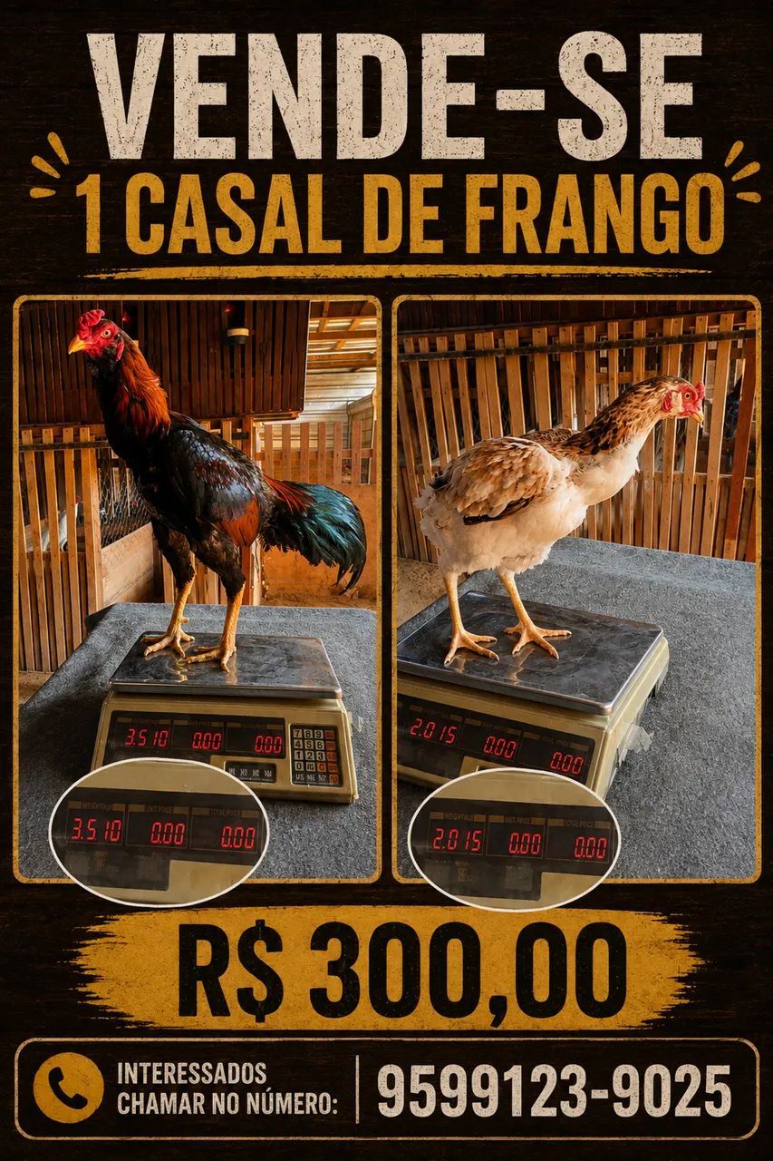 Vende-se  1 casal de frango 