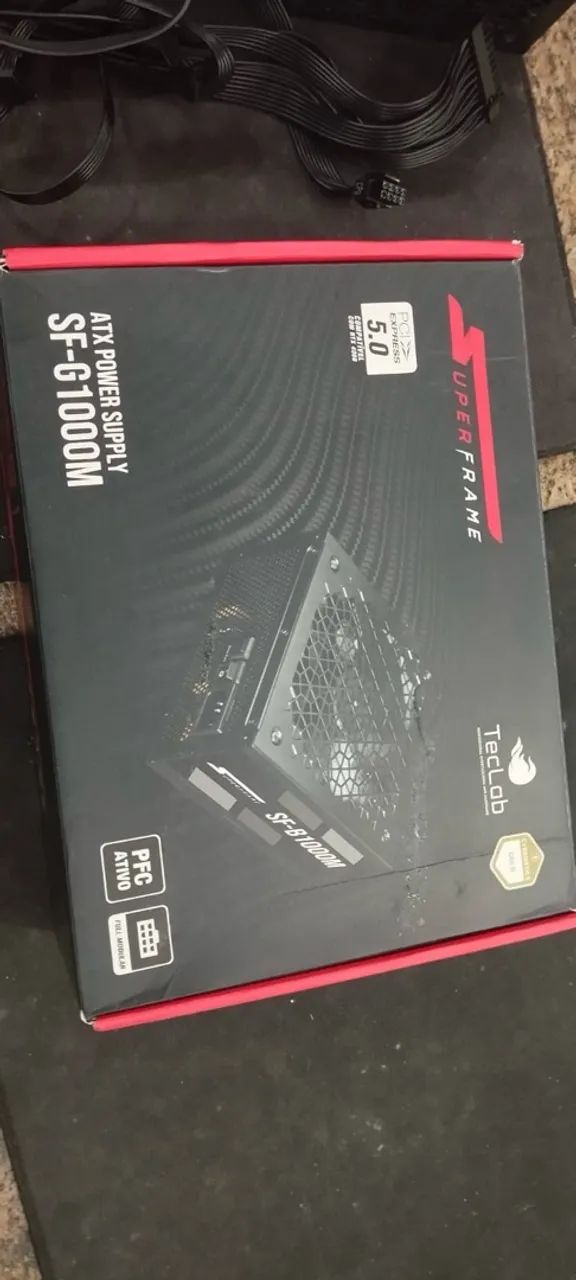 Fonte SuperFrame, 1000W, 80 Plus Gold, Full Modular, Com Conector PCIe 5.0