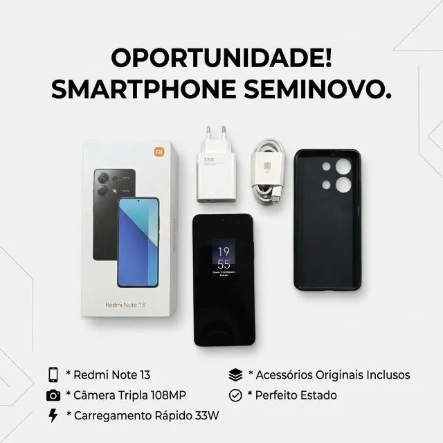 Celular Xiaomi Redmi Note 13 8gb/256gb Midnight Black Midnight Black - Foto 2