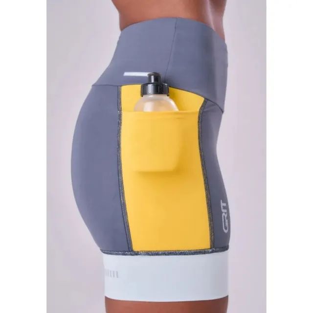 Bermuda AUTHEN Grit Bossa - 15cm - Cinza e amarelo - Foto 3