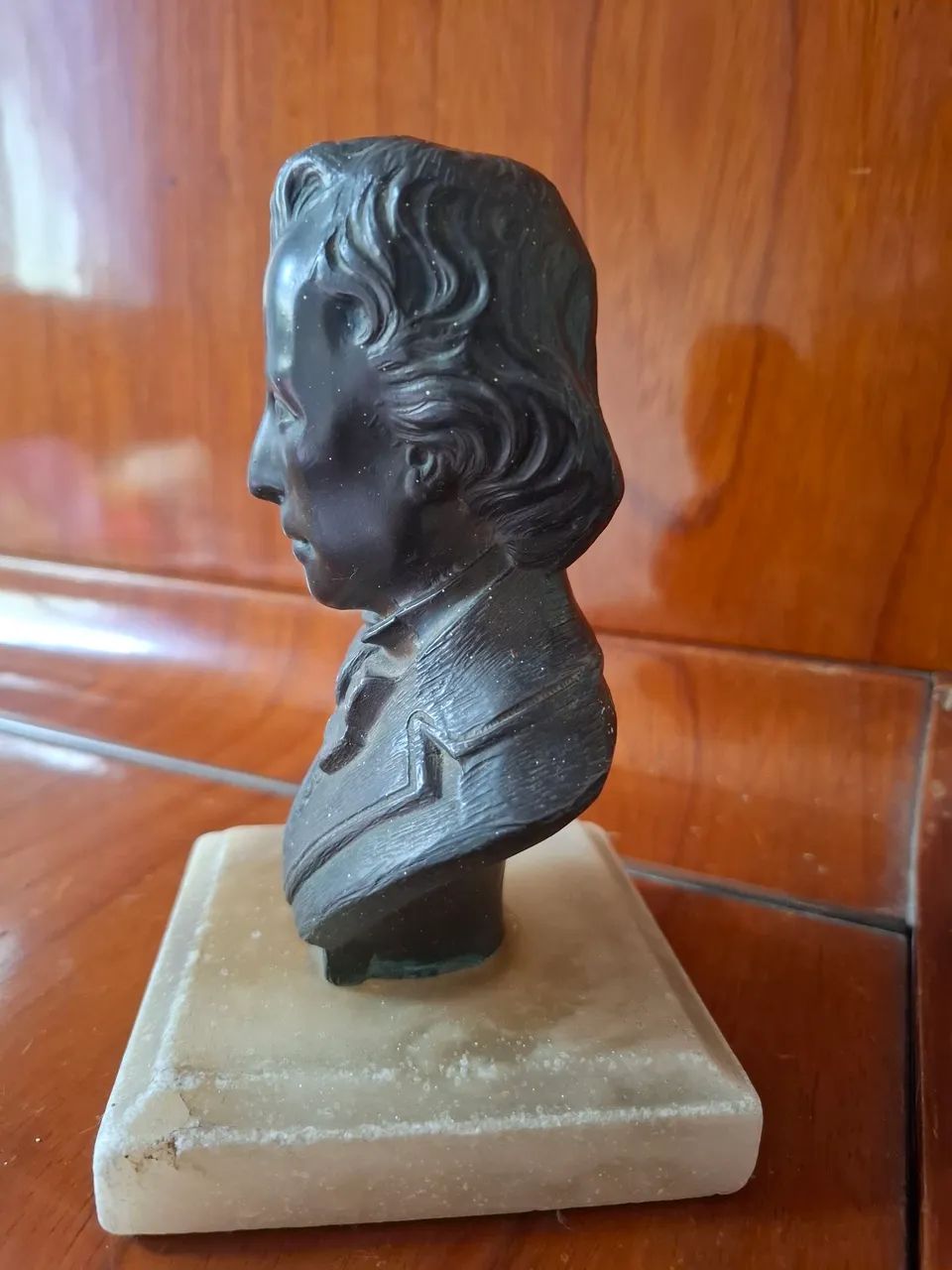 Busto de bronze chopin com base de mármore  - Foto 2