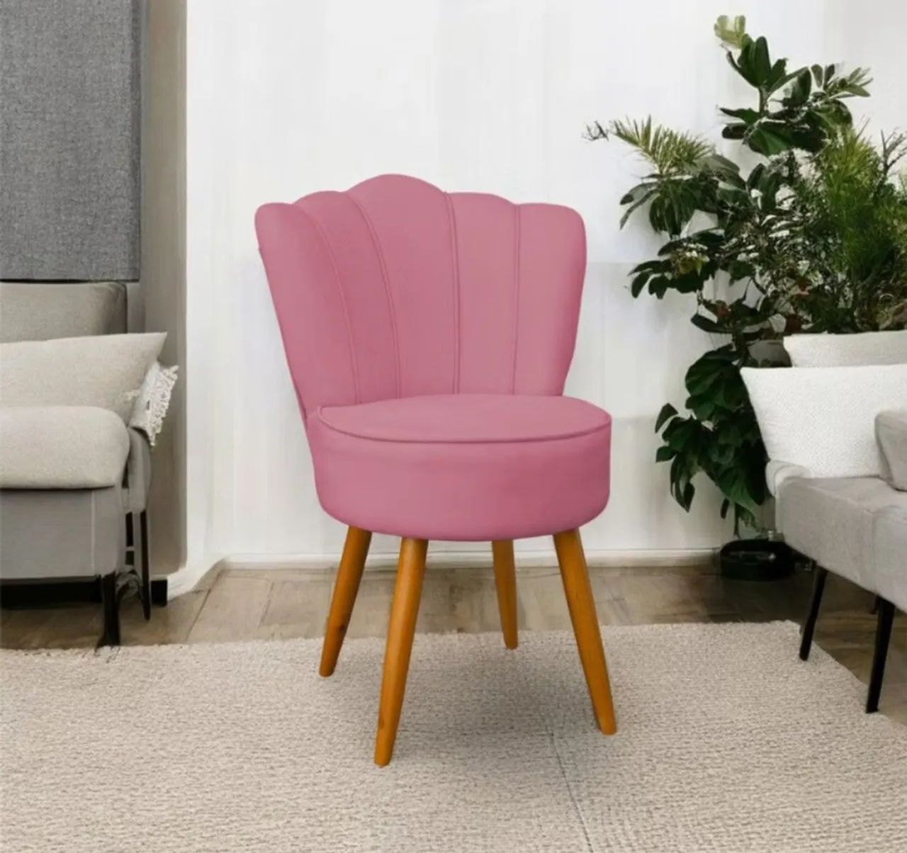 Poltrona Concha Rosa para Penteadeira