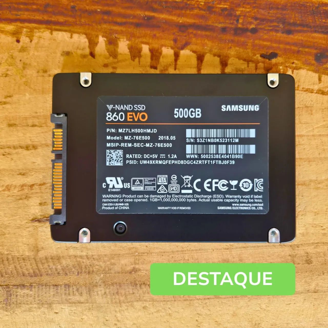 SSD Samsung 860 EVO 500GB SATA III 2.5 Polegadas V NAND para PC e