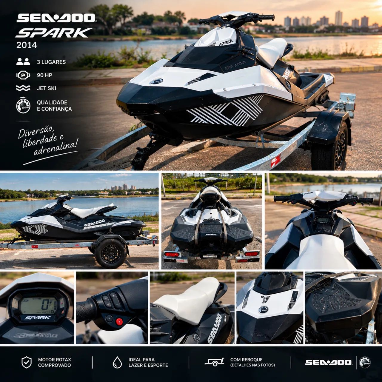 Seadoo Spark 3 Lugares 90hp Com Freio - Foto 5