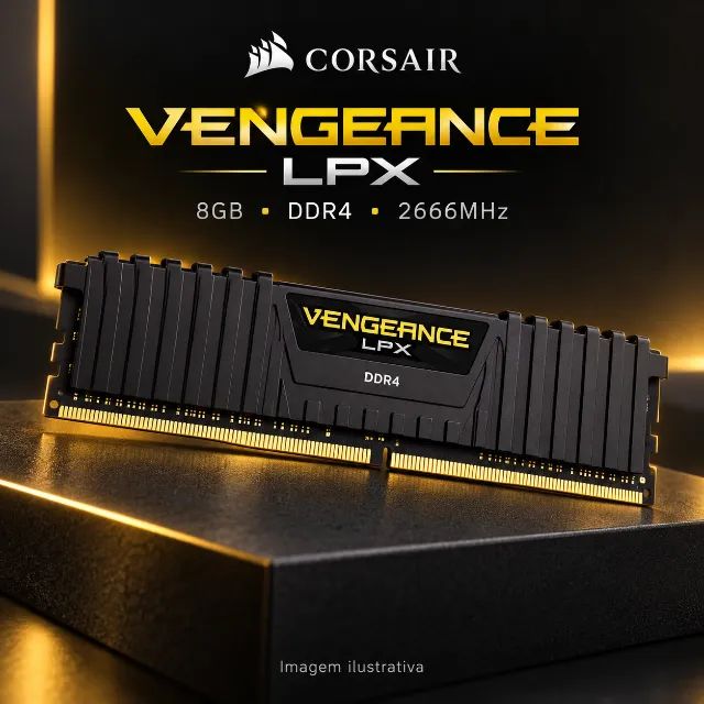 Memória Corsair Vengeance LPX 8GB DDR4 2666MHz - Memória RAM