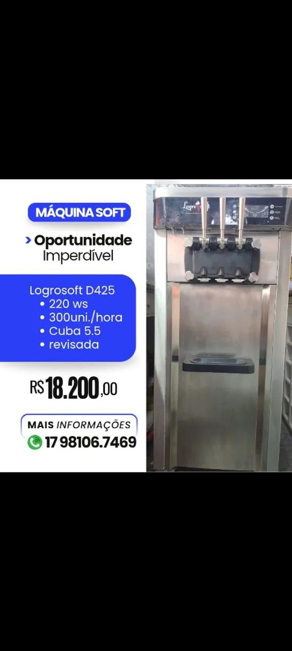 Máquina de sorvete soft semi nova 