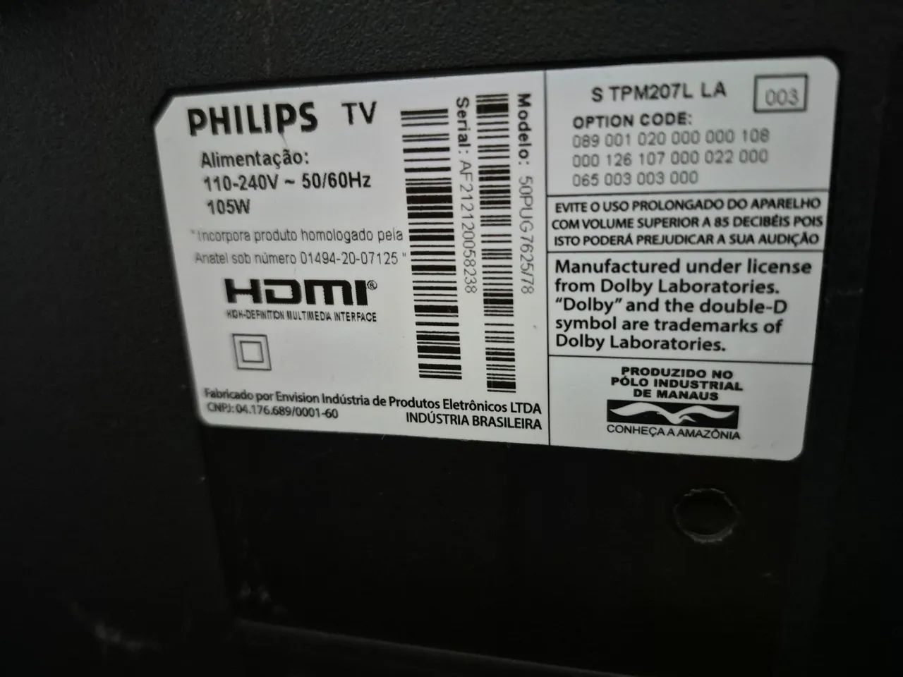 TV PHILIPS 50" COM DEFEITO. - Foto 3
