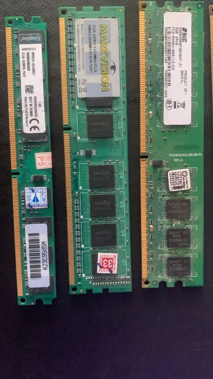 Kit Memórias RAM DDR2 DDR3 Desktop e Notebook - Kingston, Kingmax, Smart e Markvision - Foto 2