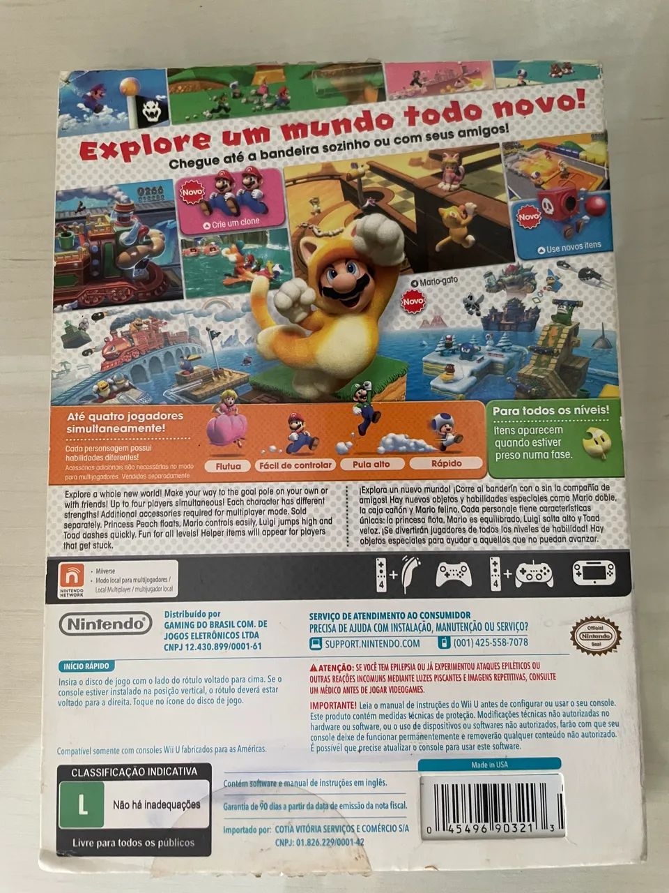 Super Mario 3D World Wii U - Completo - Luva PT-BR + Manual Original  - Foto 5