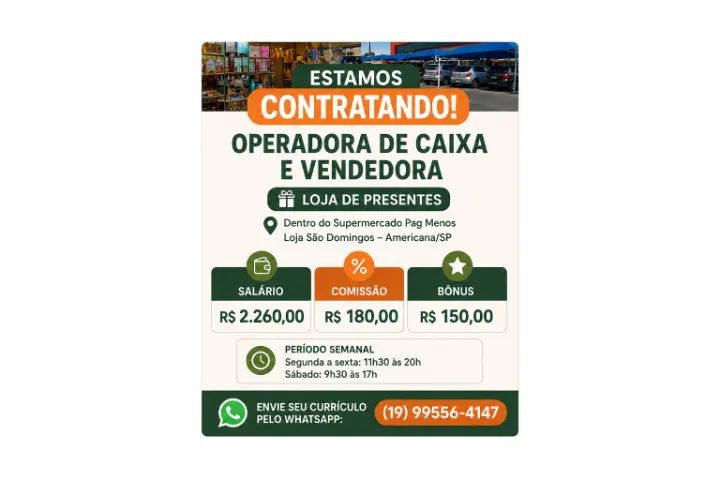 Vendedora / Operadora de Caixa