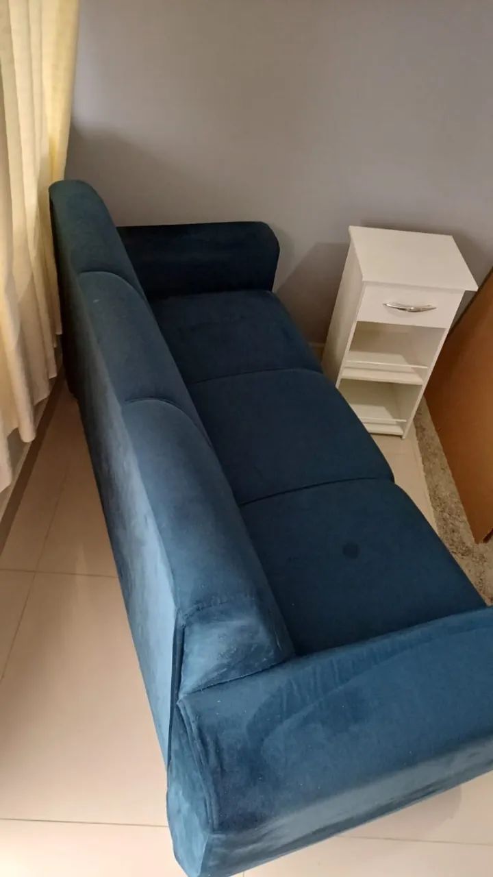 Sofá 3 lugares azul