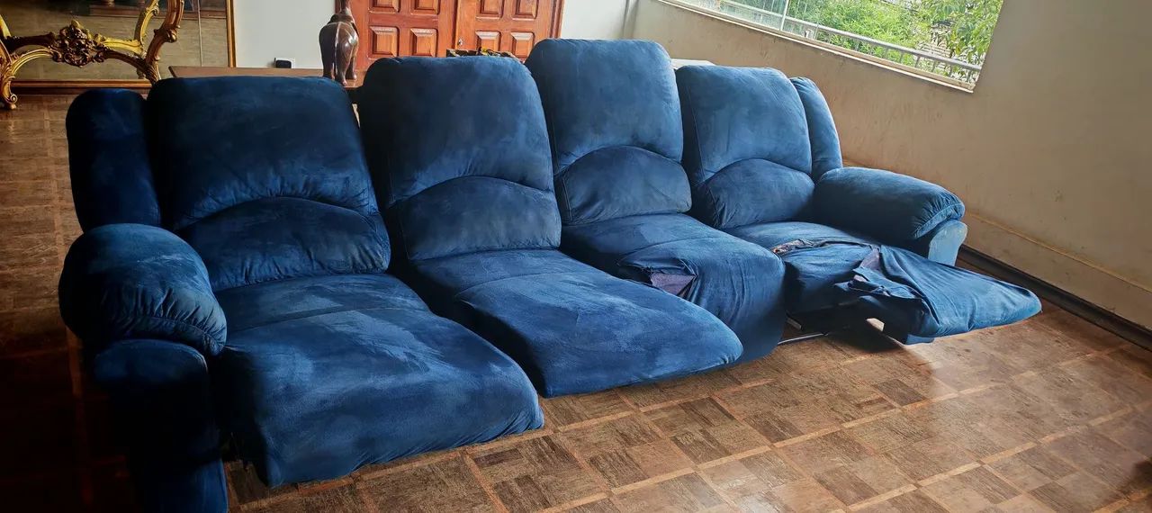 Sofá Plenitude 3,10mt com 4 assento reclináveis 