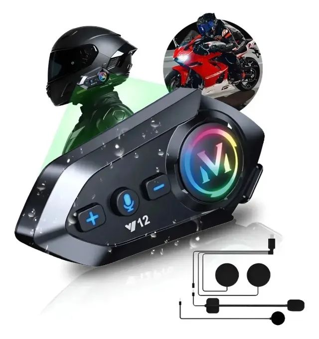 Fone para Capacete / Intercomunicador V12 - Bluetooth