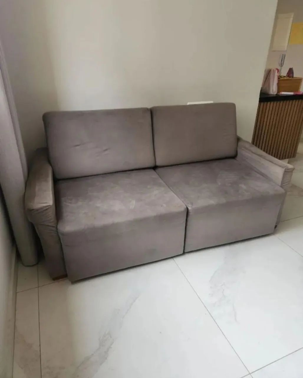 SOFÁ CHAISE RETRÁTIL CINZA - Foto 5