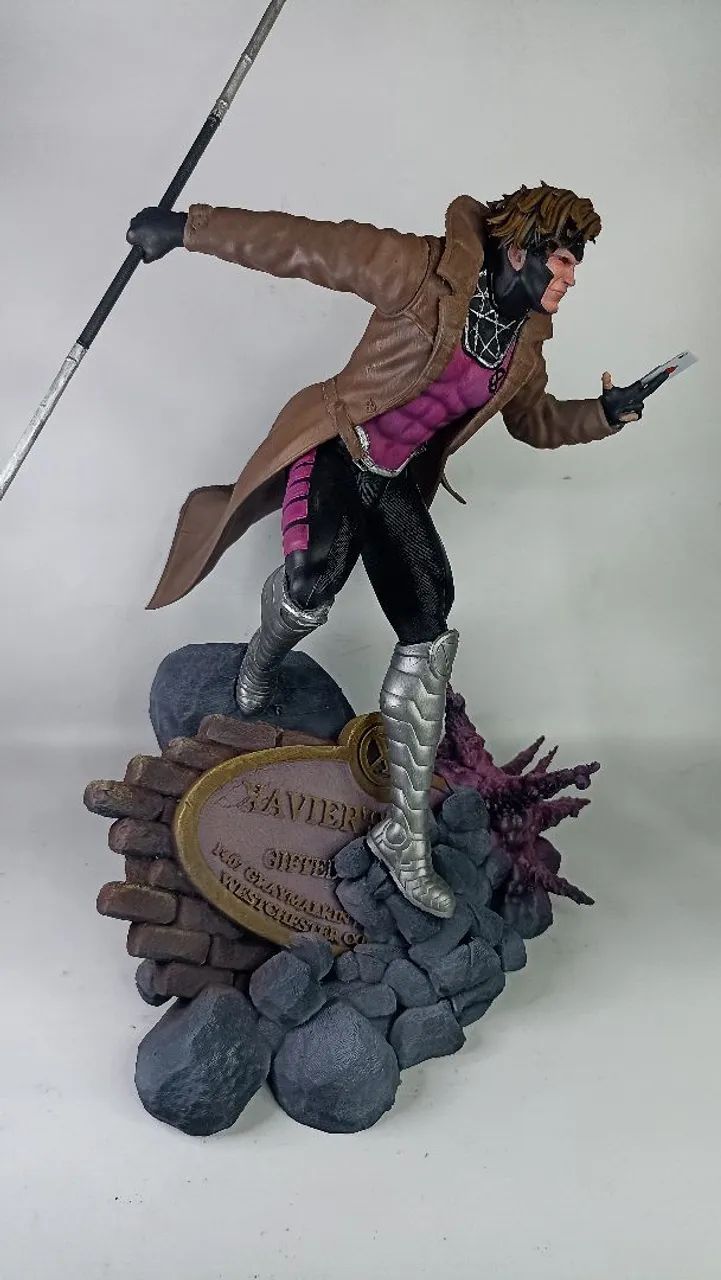 GAMBIT (X-MEN) - ESCULTURA 3D PINTADA À MÃO - Foto 4