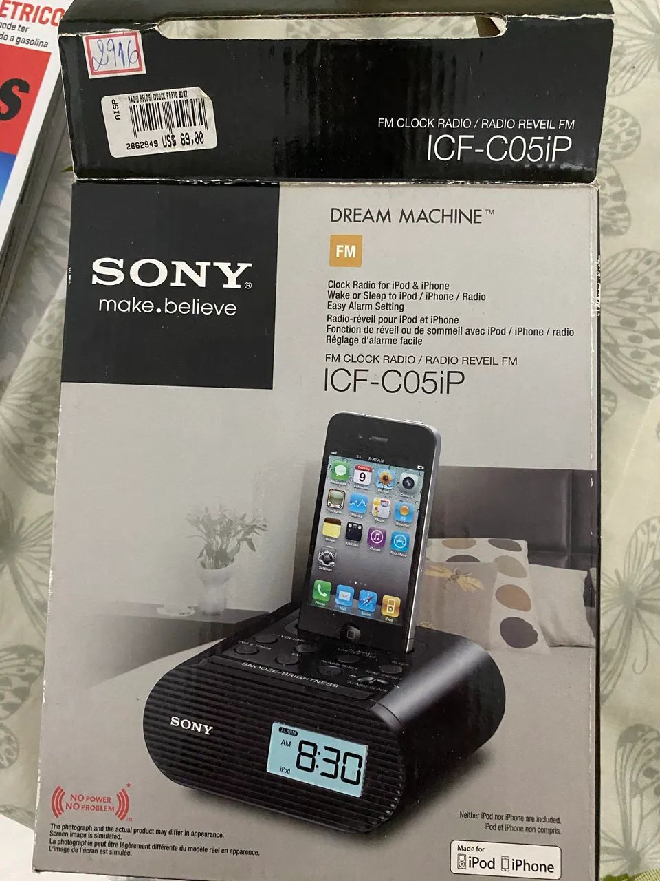 Rádio relógio com carregador de celular Sony  - Foto 3