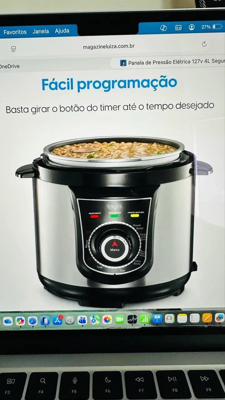 Panela de Pressão Elétrica 127v 4L Segura e Prática 840W 127v Elgin - Foto 3