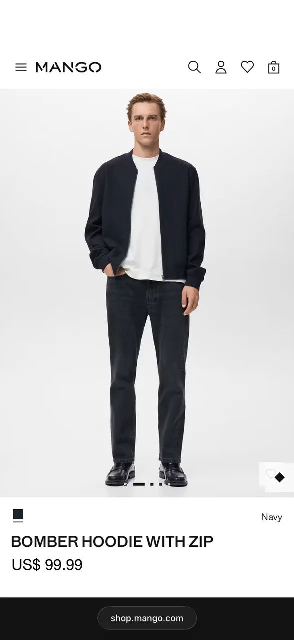 Jaqueta Mango Estilo Bomber Azul Marinho Importada - Tam P - Foto 2