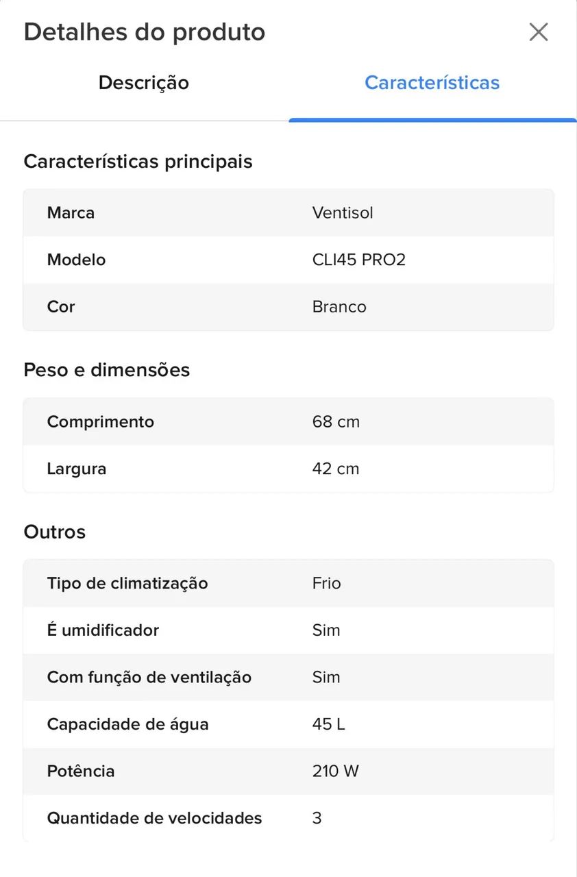 Climatizador De Ar Ventisol Cli45pro2 - 45 Litros, 210w, Bra - Foto 3
