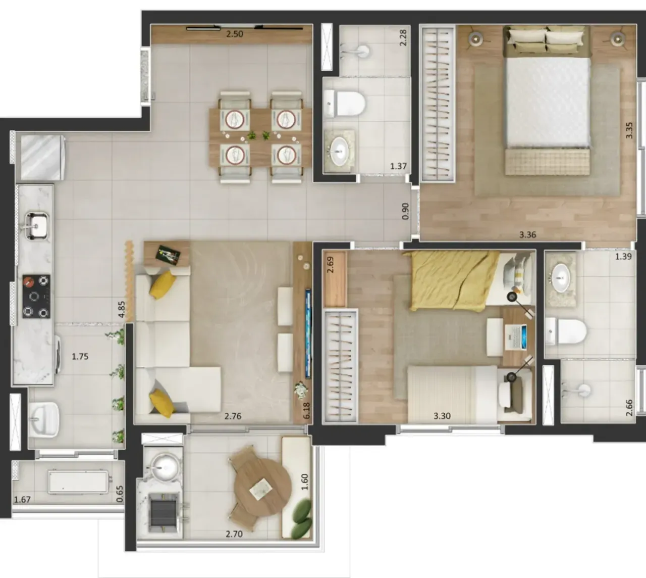 PLANTA 70m²
