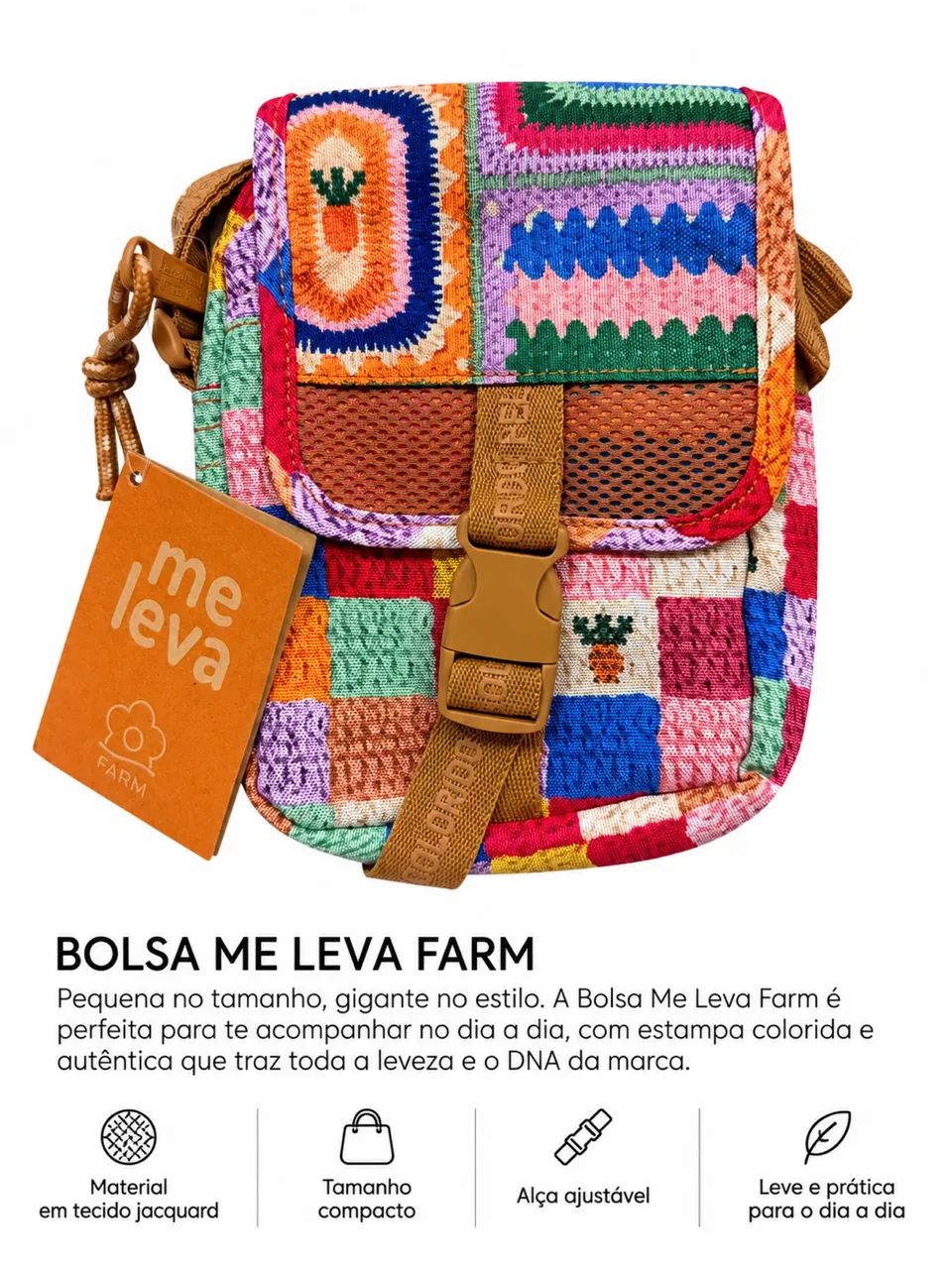 Bolsa FARM Me Leva Estampada - Nova com Etiqueta
