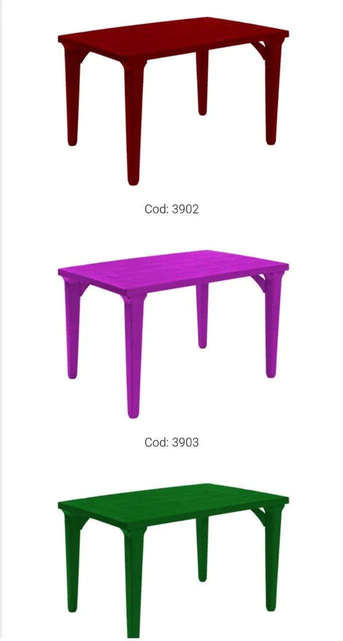 Mesa retangular plástica desmontável  - Foto 2