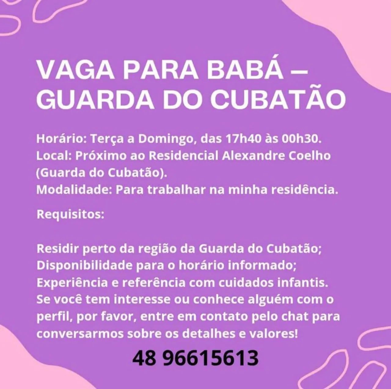 Procuro Baba na Guarda do Cubatão 